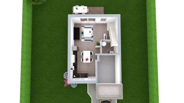 Modèle de Maison BÉRYL, 4 pièces de 77m² - Proposition d&rsquo;Aménagement du RdC