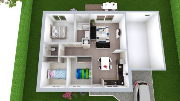 Modèle de Maison CRISTAL, 4 pièces de 79m² - Proposition d&rsquo;Aménagement