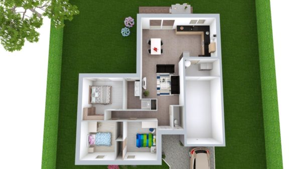 Modèle de Maison FLUORITE, 4 pièces de 87m² - Proposition d&rsquo;Aménagement