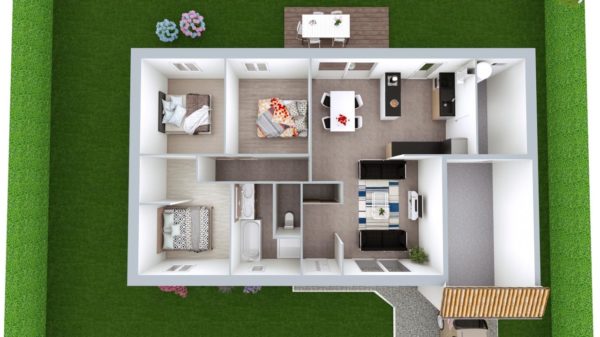 Modèle de Maison GRENAT, 4 pièces de 91m² - Proposition d&rsquo;Aménagement