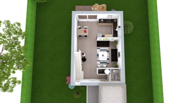 Modèle de Maison LARIMAR, 4 pièces de 93m² - Proposition d&rsquo;Aménagement du RdC