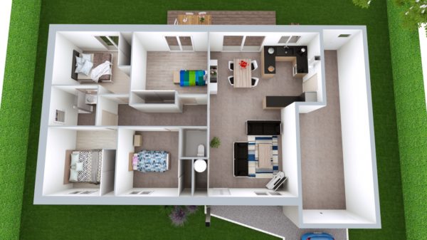 Modèle de Maison OBSIDIENNE, 5 pièces de 98m² - Proposition d&rsquo;Aménagement