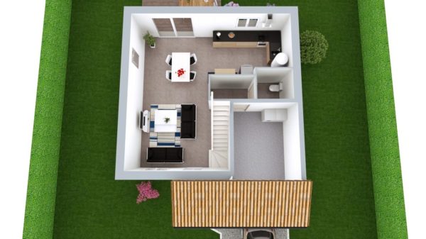 Modèle de Maison ONYX, 5 pièces de 100m² - Proposition d&rsquo;Aménagement du RdC