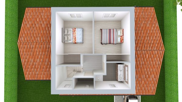 Modèle de Maison OPALE, 5 pièces de 104m² - Proposition d&rsquo;Aménagement du R+1