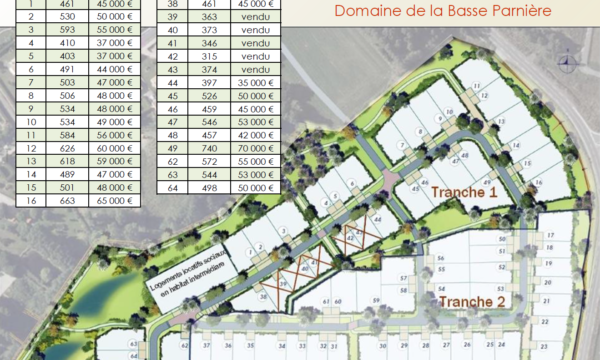 Terrain de 526m² à Legé - Plan Masse du Domaine de la Basse Parnière - Mon Projet Maison, Constructeur de Maisons en Loire Atlantique 44