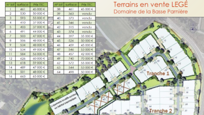 Terrain de 526m² à Legé - Plan Masse du Domaine de la Basse Parnière - Mon Projet Maison, Constructeur de Maisons en Loire Atlantique 44