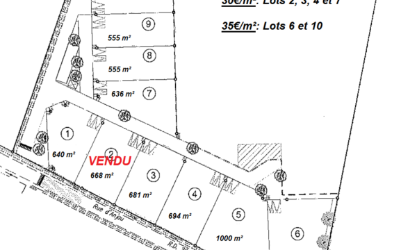 Terrain de 636m² à Saint-Sulpice-des-Landes - Plan de composition du Lotissement des Perrières