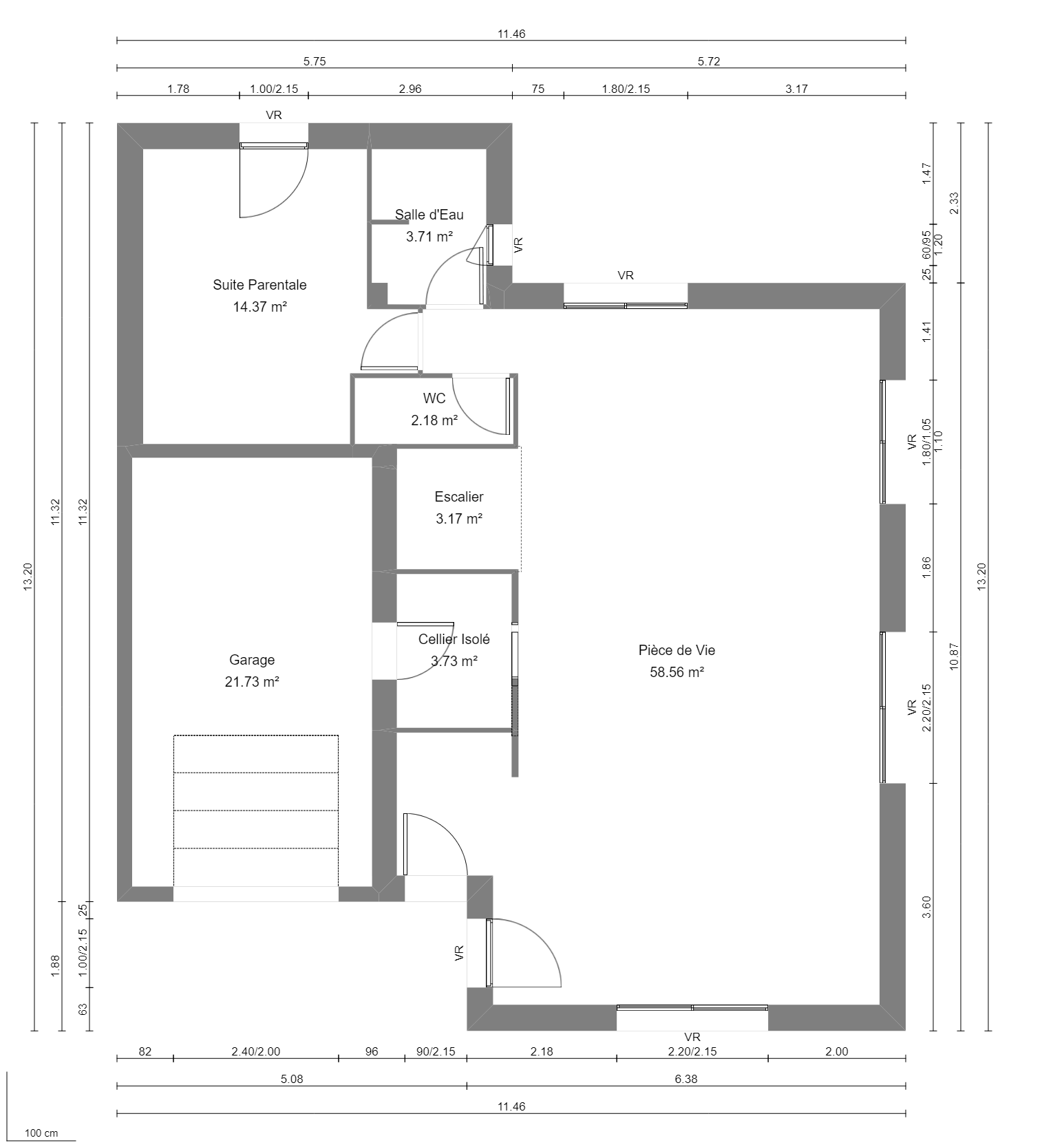 Modèle de Maison QUARTZ, 6 pièces de 136m² - Plan du RdC