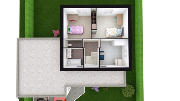 Modèle de Maison PORPHYRE, 5 pièces de 106m² - Proposition d&rsquo;Aménagement du R+1