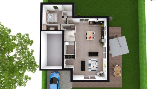 Modèle de Maison QUARTZ, 6 pièces de 136m² - Proposition d&rsquo;Aménagement du RdC