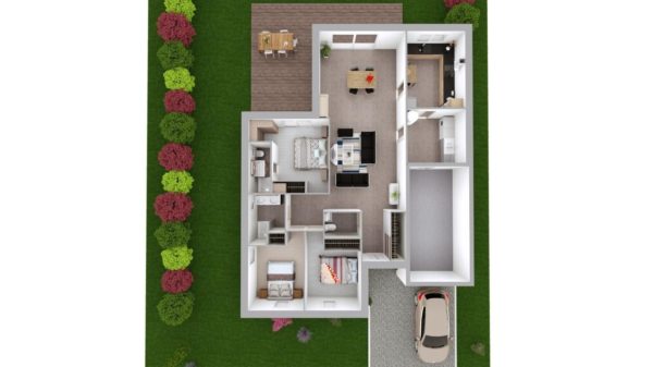 Modèle de Maison PERLE, 4 pièces de 112m² - Proposition d&rsquo;Aménagement