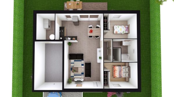 Modèle de Maison AUSTÉNITE, 3 pièces de 71,22m² - Proposition d&rsquo;Aménagement