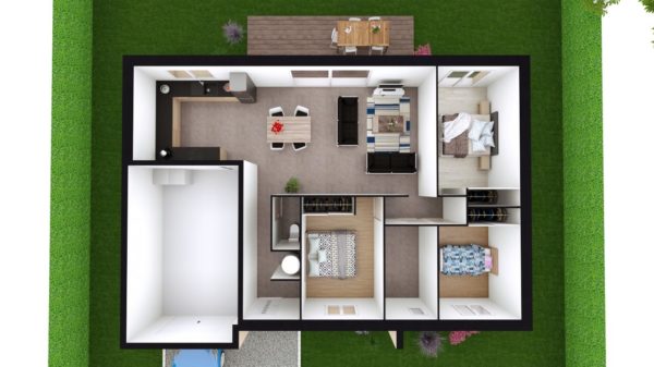 Modèle de Maison FELDSPATH, 5 pièces de 87m² - Proposition d&rsquo;Aménagement