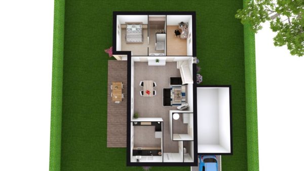 Modèle de Maison PHONOLITHE, 6 pièces de 112m² - Proposition d&rsquo;Aménagement du RdC