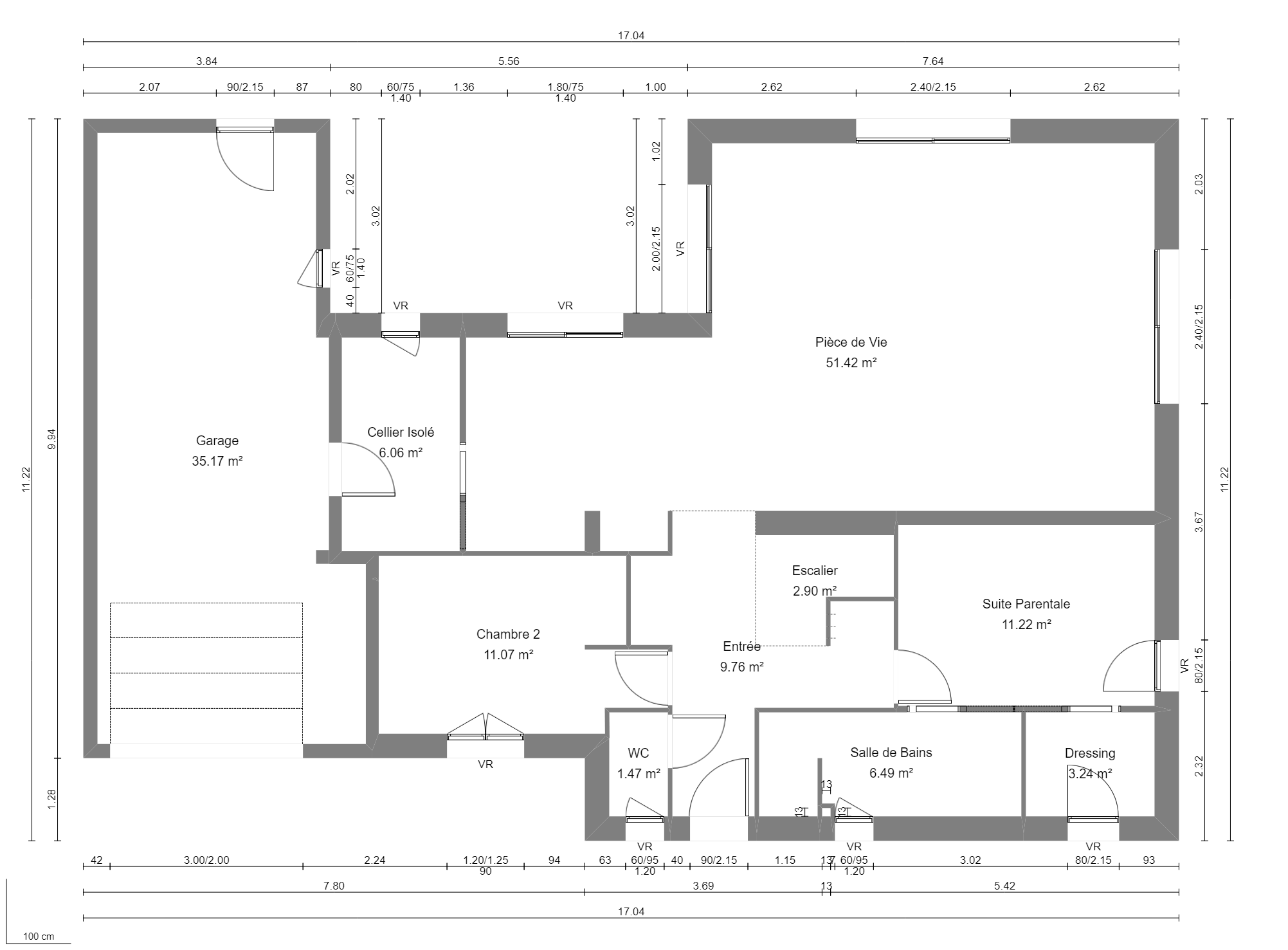 Modèle de Maison PYRITE, 6 pièces de 135m² - Plan du RdC