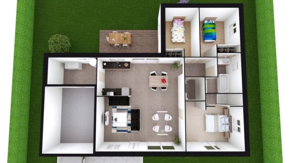 Modèle de Maison PLASMA, 5 pièces de 108m² - Proposition d&rsquo;Aménagement