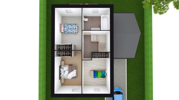 Modèle de Maison GYPSE, 4 pièces de 91m² - Proposition d&rsquo;Aménagement du R+1