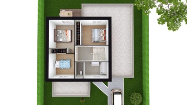 Modèle de Maison POUZZOLANE, 6 pièces de 121m² - Proposition d&rsquo;Aménagement du R+1