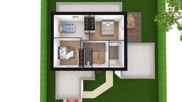 Modèle de Maison PRASÉODYME, 6 pièces de 119m² - Proposition d&rsquo;Aménagement du R+1