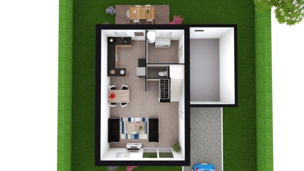 Modèle de Maison GYPSE, 4 pièces de 91m² - Proposition d&rsquo;Aménagement du RdC