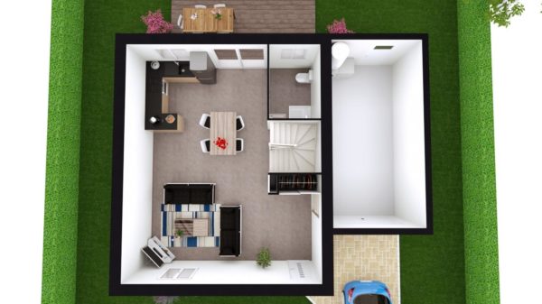 Modèle de Maison MAERL, 5 pièces de 93m² - Proposition d&rsquo;Aménagement du RdC