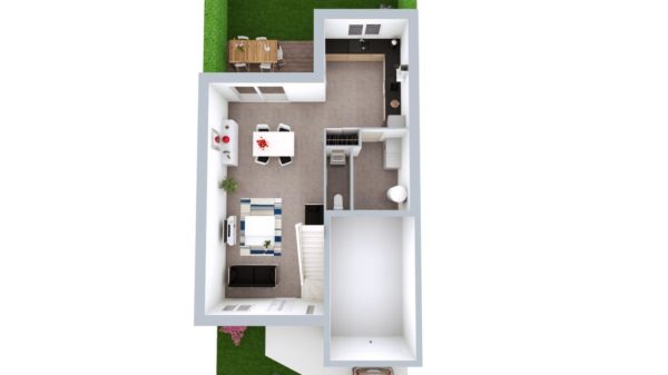 Modèle de Maison PLATINE, 5 pièces de 107m² - Proposition d&rsquo;Aménagement du RdC