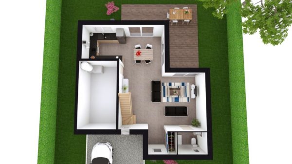 Modèle de Maison MANGANÈSE, 5 pièces de 96m² - Proposition d&rsquo;Aménagement du RdC